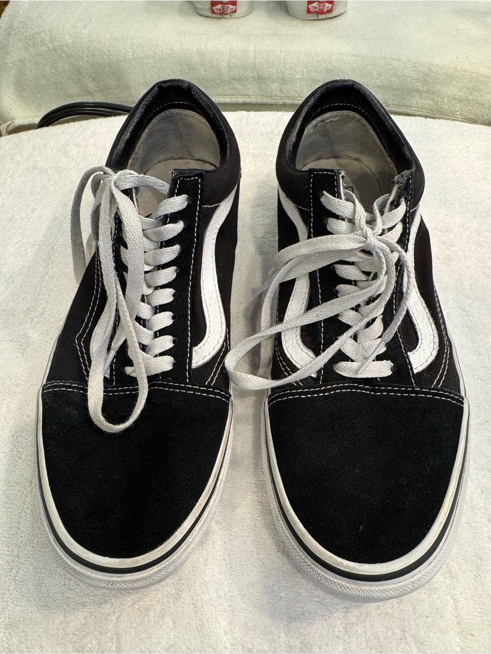 Vans Black and White Old Skool Low-Top Sneakers